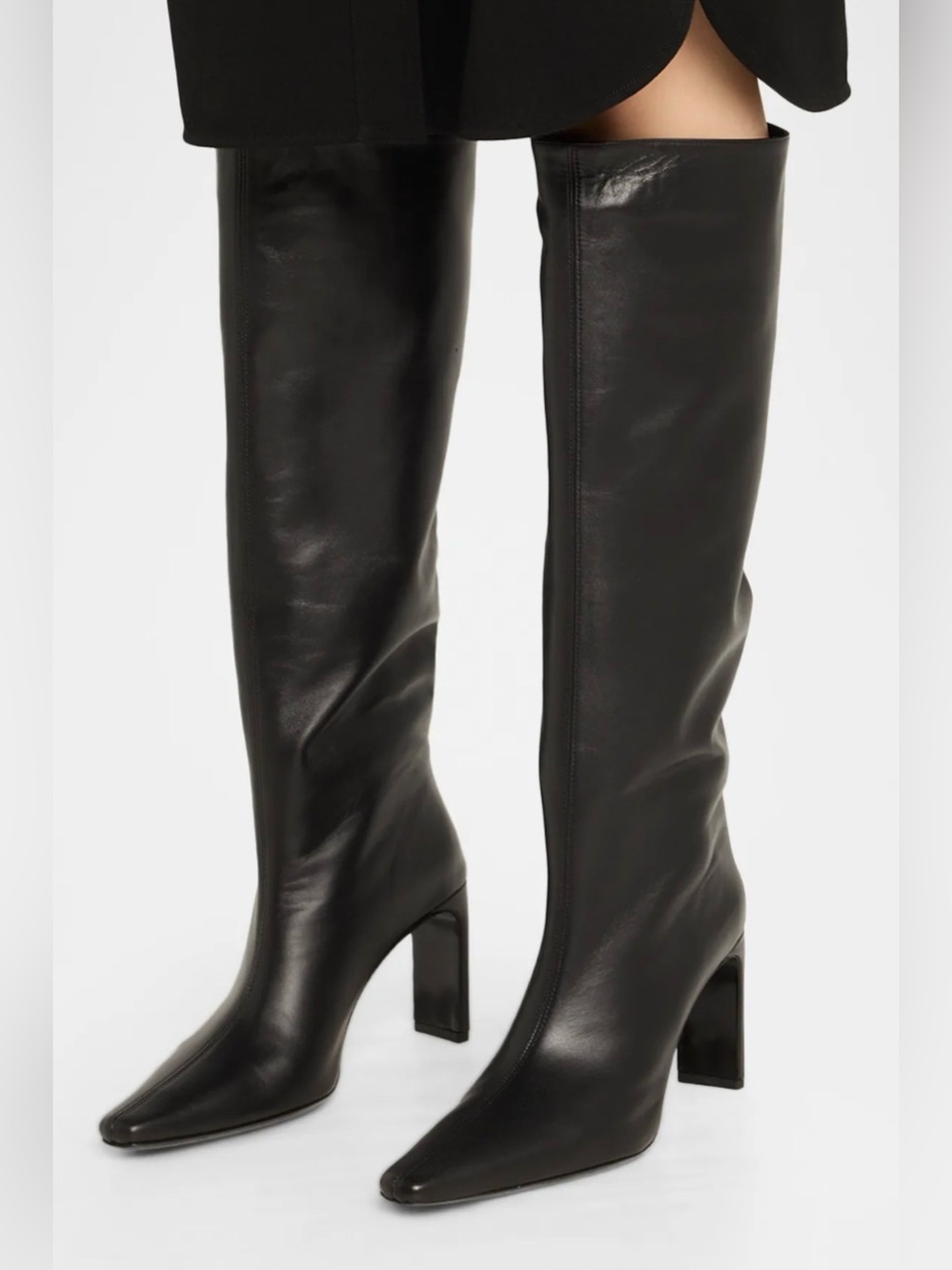 STAUD WALLY BLACK KNEE HIGH HEEL LEATHER BOOT SHOE US 11.5 $595